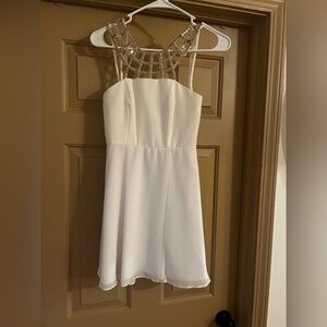 White Dress with Beaded Neckline
